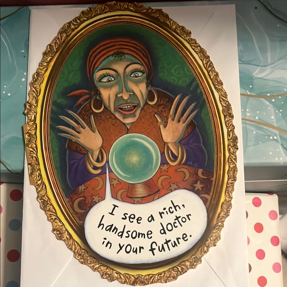 NWT Vintage Greeting card with Fortune Teller for a happy birthday gag